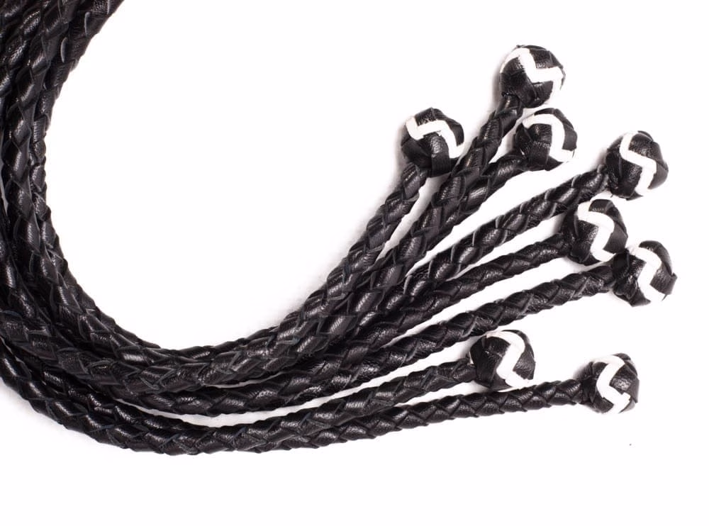 8 Tail Polish Leather Flogger 22 inch korbács - Image 3