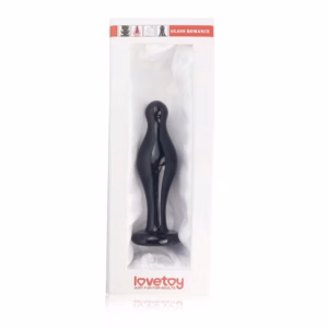 4.5" Glass Romance Anal Plug Black