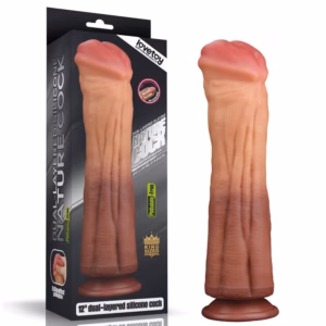 12'' Dual layered Platinum Silicone Cock