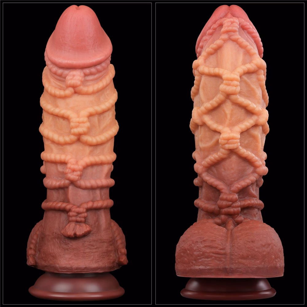 10.5'' Dual layered Platinum Silicone Cock with Rope dildó - Image 3