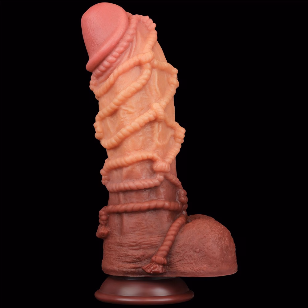 10.5'' Dual layered Platinum Silicone Cock with Rope dildó - Image 7