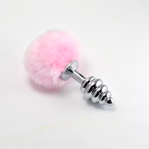 Spiral Pompon Metal Plug Pink