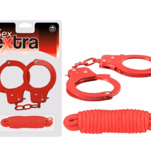 SEX EXTRA - METAL CUFFS & LOVE ROPE RED