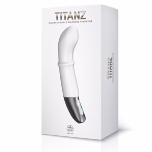TITANZ 7" SILICONE RECHARGEABLE VIBRATOR IN IVORY WHITE