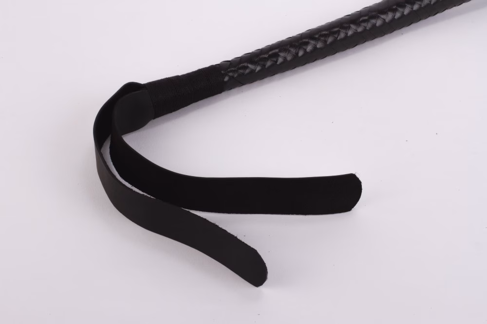 28" Kid Leather 9 Tails Flogger Black korbács - Image 5