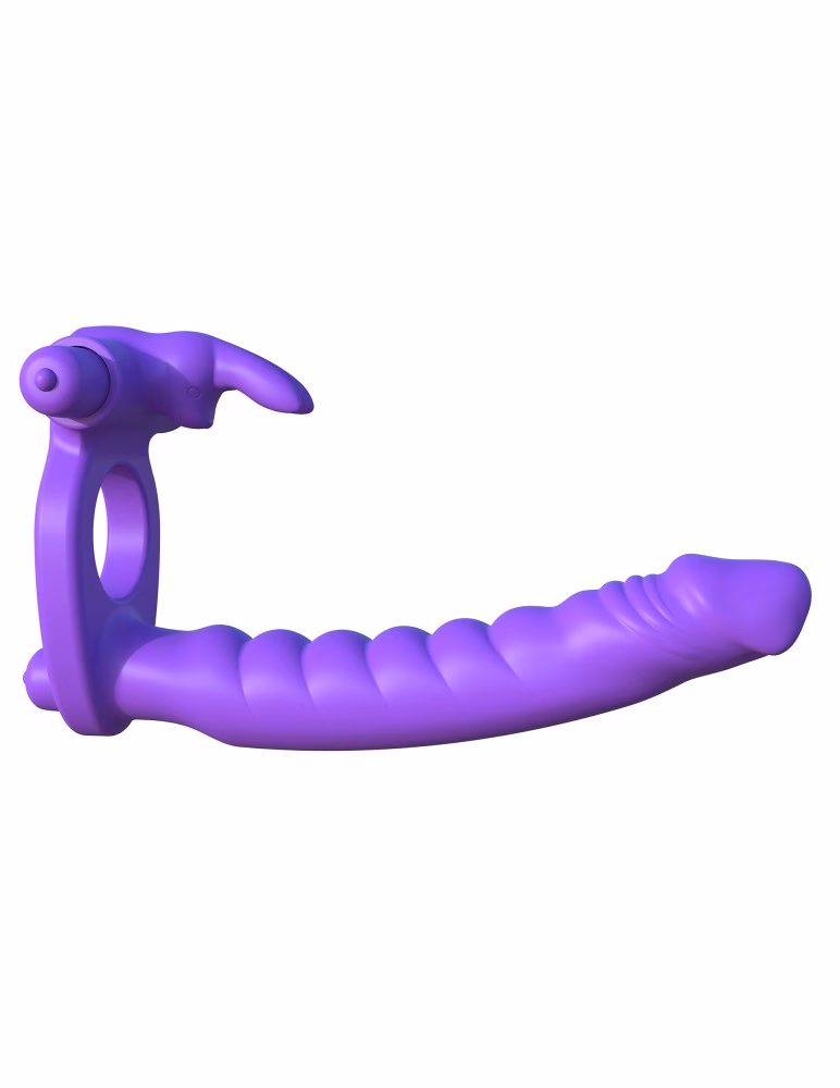 Silicone Double Penetrator Rabbit Purple péniszgyűrű - Image 2