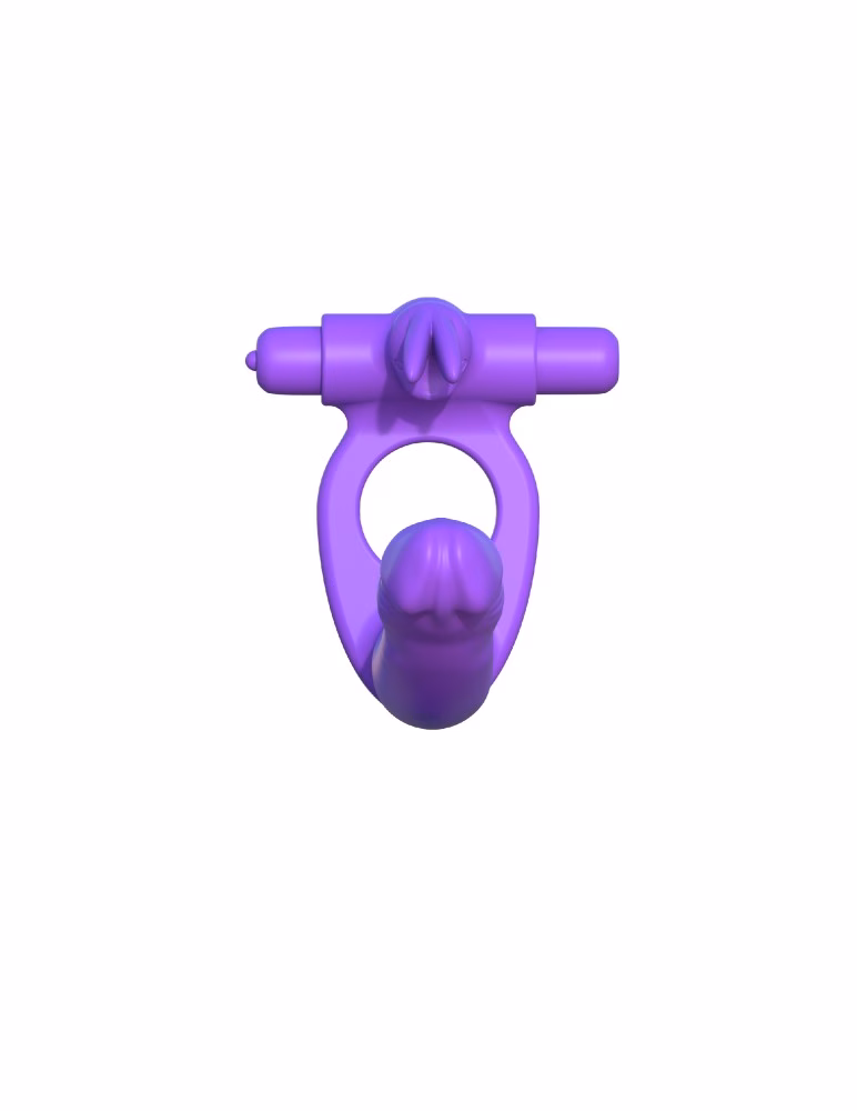 Silicone Double Penetrator Rabbit Purple péniszgyűrű - Image 4