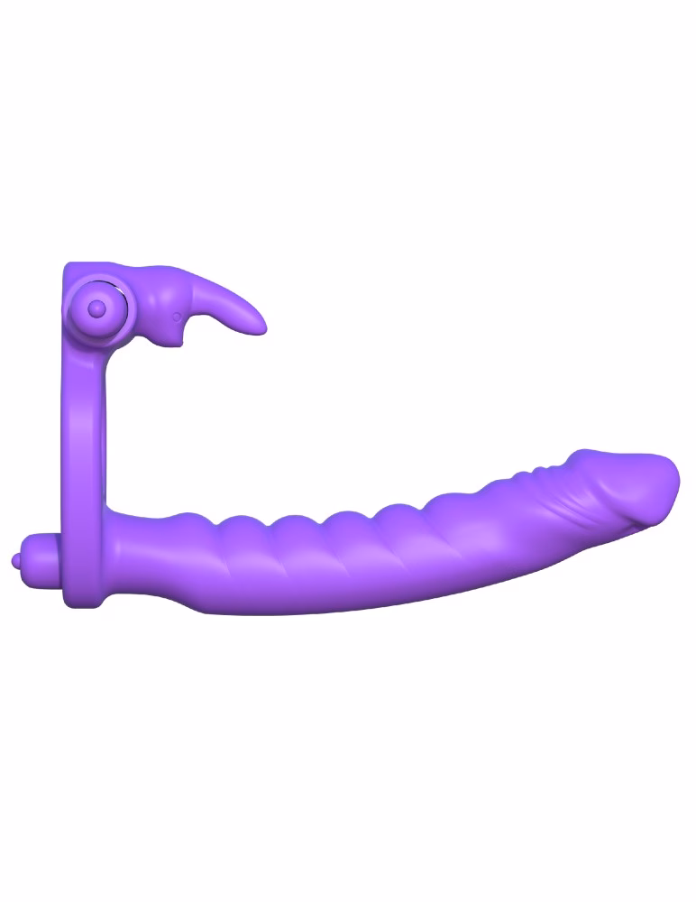Silicone Double Penetrator Rabbit Purple péniszgyűrű - Image 5