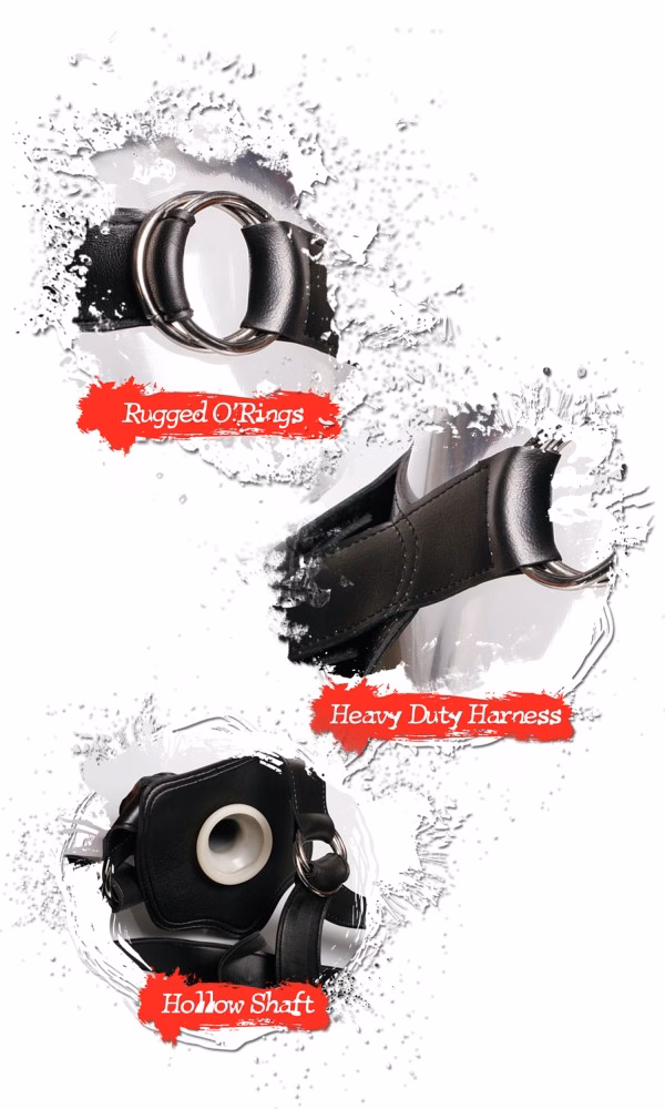 Extreme Hollow Strap-On Black felcsatolható üreges dildó - Image 3