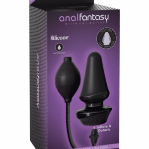Inflatable Silicone Butt Plug  Black