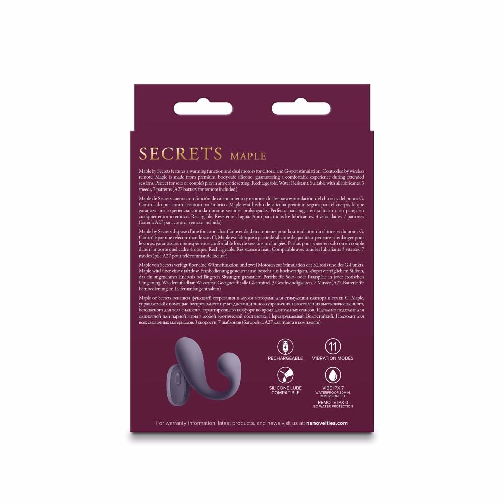 Secrets - Maple - Gray csiklóizgatós g-pont vibrátor - Image 4