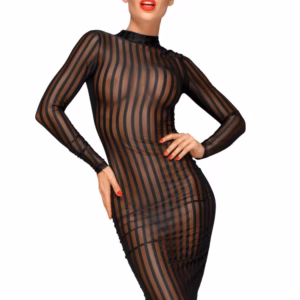 Classic dress made of elastic tulle - L