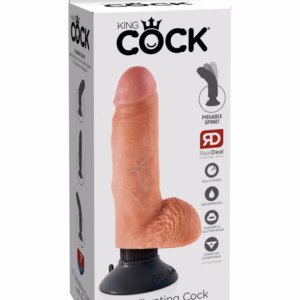 7" Vibrating Cock with Balls  Light