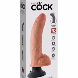 9" Vibrating Cock with Balls  Light