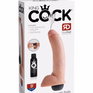9" Squirting Cock with Balls Light