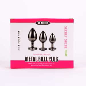 X-MEN Secret Shine Jewelled Base Metal Blug Plug Set Black