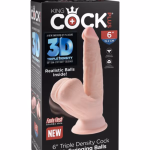 6" Triple Density Cock With Swinging Balls   Light