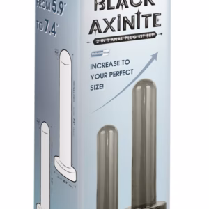 Black Axinite 2 in 1 Anal Plug Kit Set