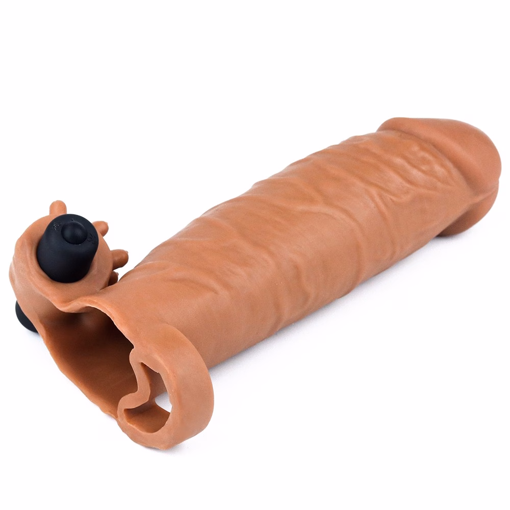 Pleasure X-Tender Vibrating Penis Sleeve #1 - Brown péniszköpeny - Image 2