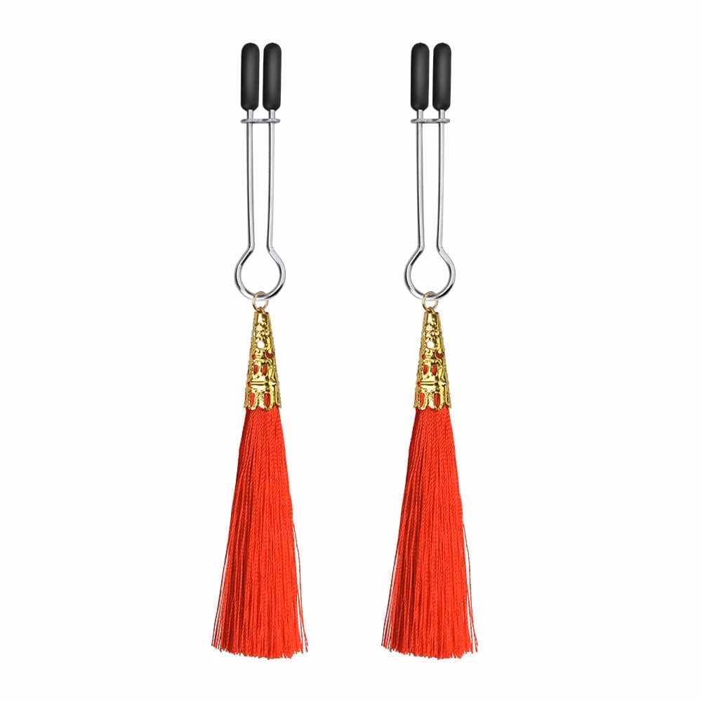 Glamor Tassel Nipple Clamp Red - Image 2