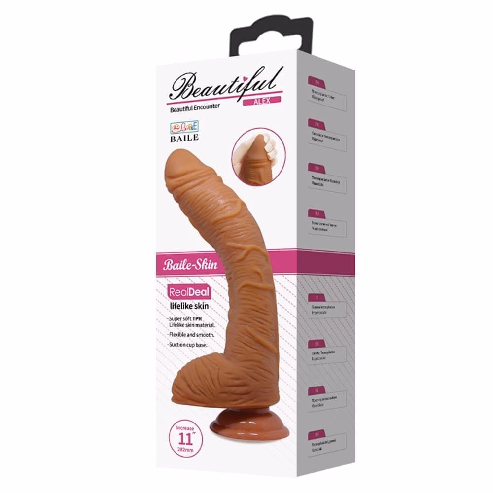 Beautiful Alex 11" Dildo Brown