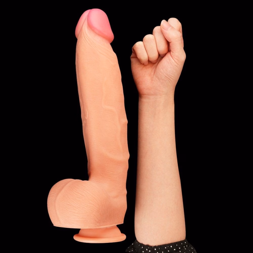 12" Dual Layered Platinum Silicone Cock 1 - Image 4