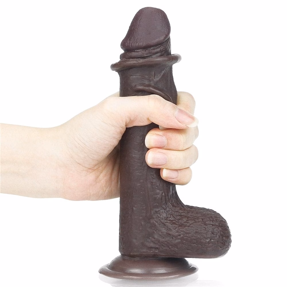 7'' Sliding Skin Dual Layer Dong Black - Image 5