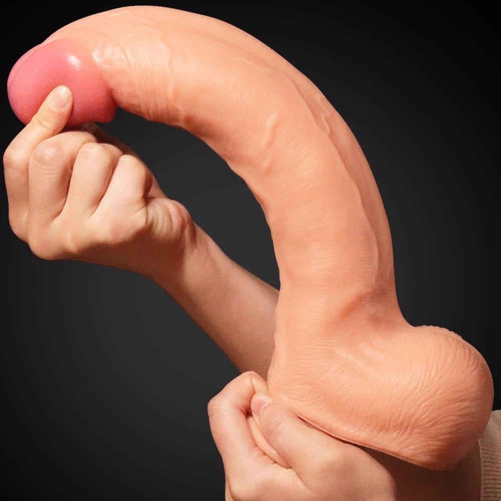 12" Dual Layered Platinum Silicone Cock 1 - Image 3