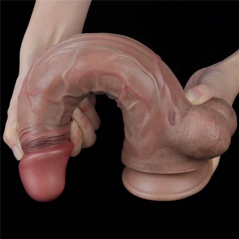 11.5'' Dual Layered Platinum Silicone Cock - Image 8