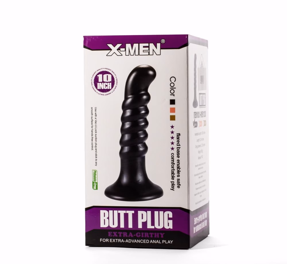 X-Men 10" Extra Girthy Butt Plug Black IV - Image 2