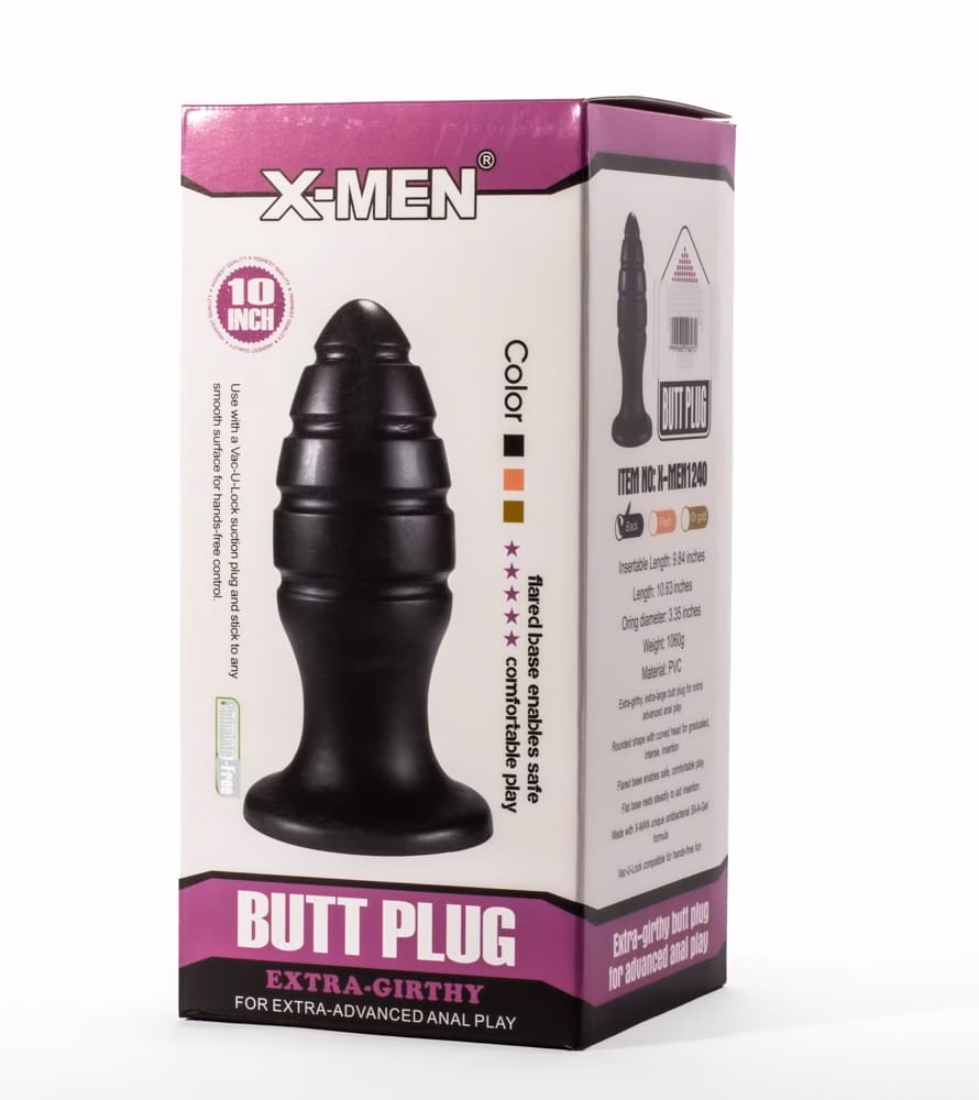 X-Men 10" Extra Girthy Butt Plug Black VIII - Image 2