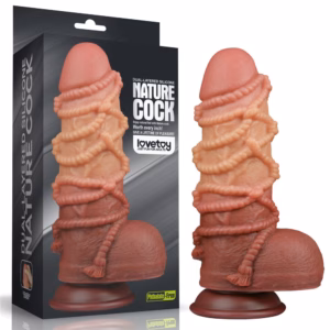 9.5'' Dual layered Platinum Silicone Cock with Rope_B15O50_3