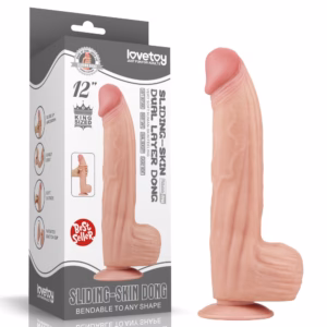 12'' King Sized Sliding Skin Dual Layer Dong