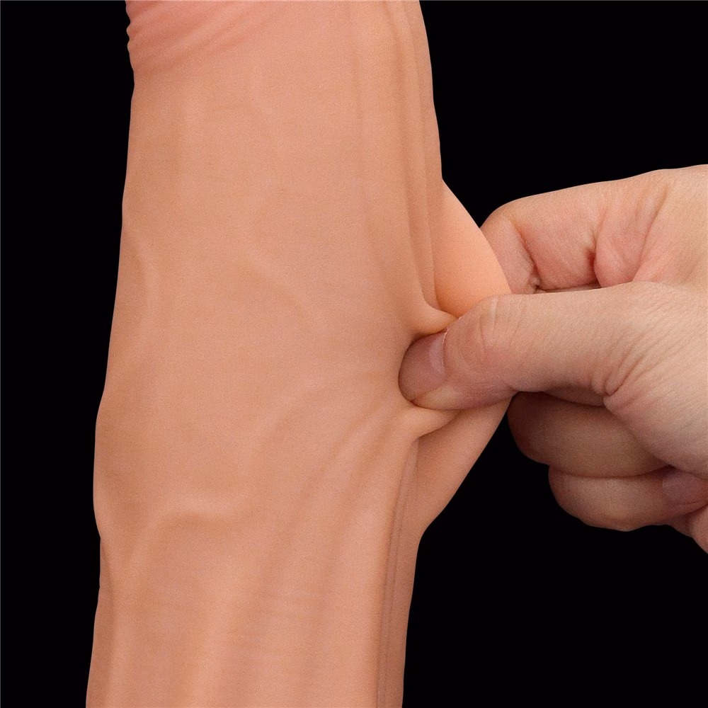 12'' King Sized Sliding Skin Dual Layer Dong - Image 13