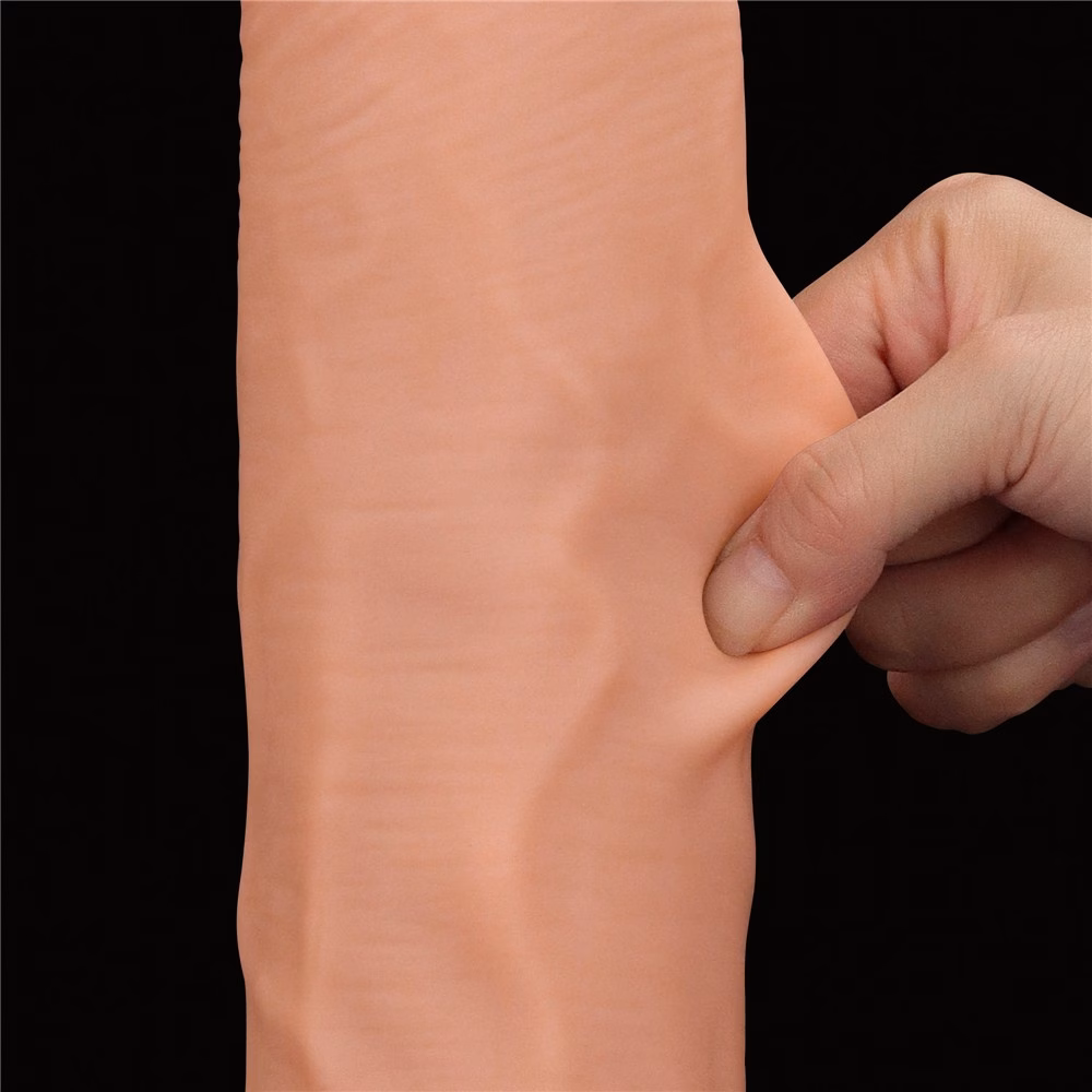 14'' King Sized Sliding Skin Dual Layer Dong - Image 12