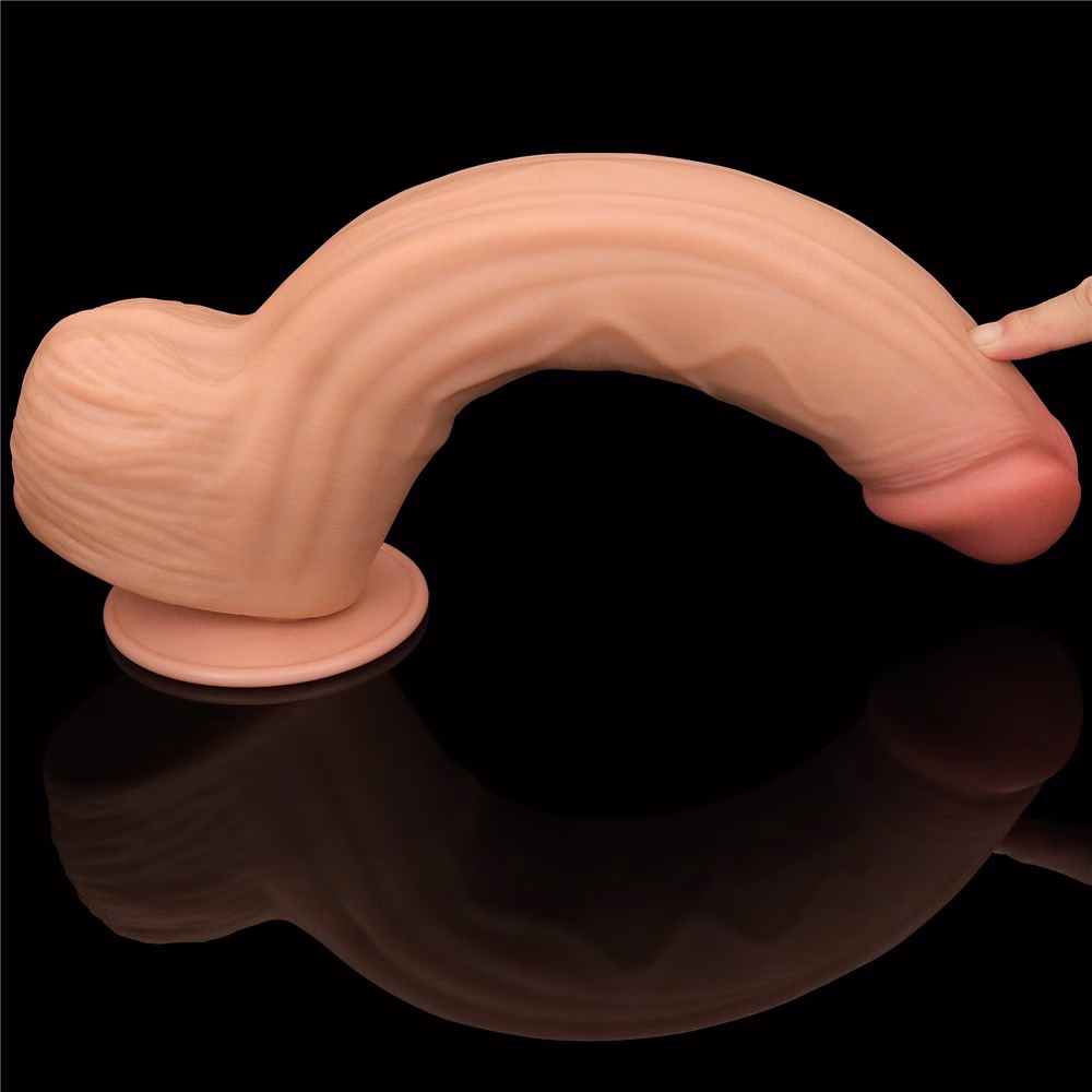 12'' King Sized Sliding Skin Dual Layer Dong - Image 10
