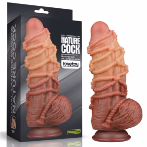 9.5'' Dual layered Platinum Silicone Cock with Rope_B15O50_3