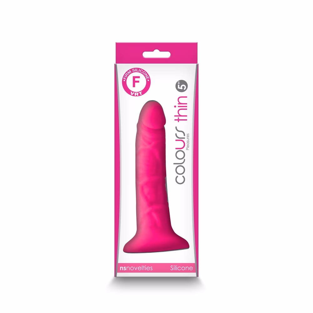 Colours - Pleasures - Thin 5" Dildo - Pink - Image 2