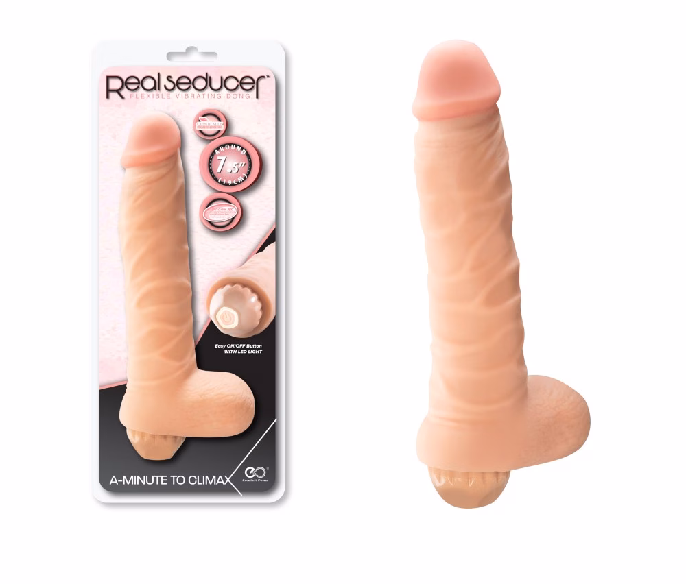 REAL SEDUCER Flexible Vibrating Dong 7.5"_B0O25_4