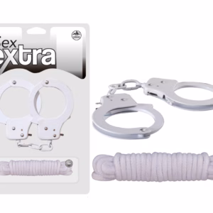 SEX EXTRA - METAL CUFFS & LOVE ROPE WHITE_B15O25_4