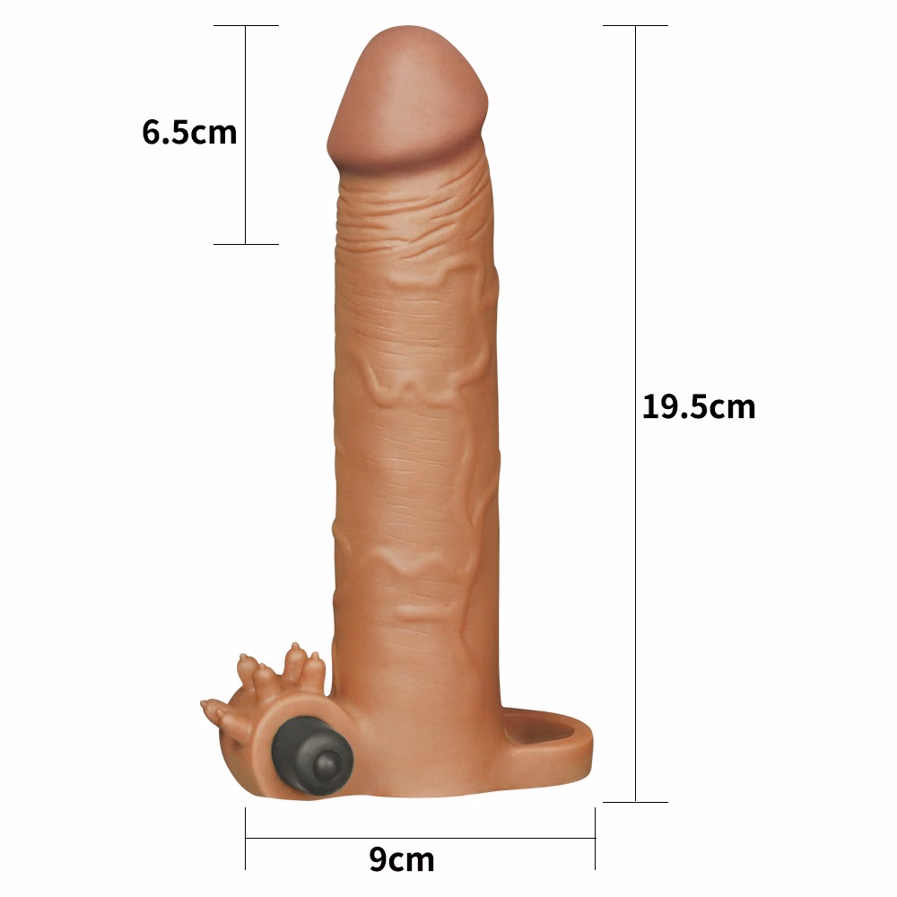 Pleasure X-Tender Vibrating Penis Sleeve #5 Brown_B0O50_3 - Image 5