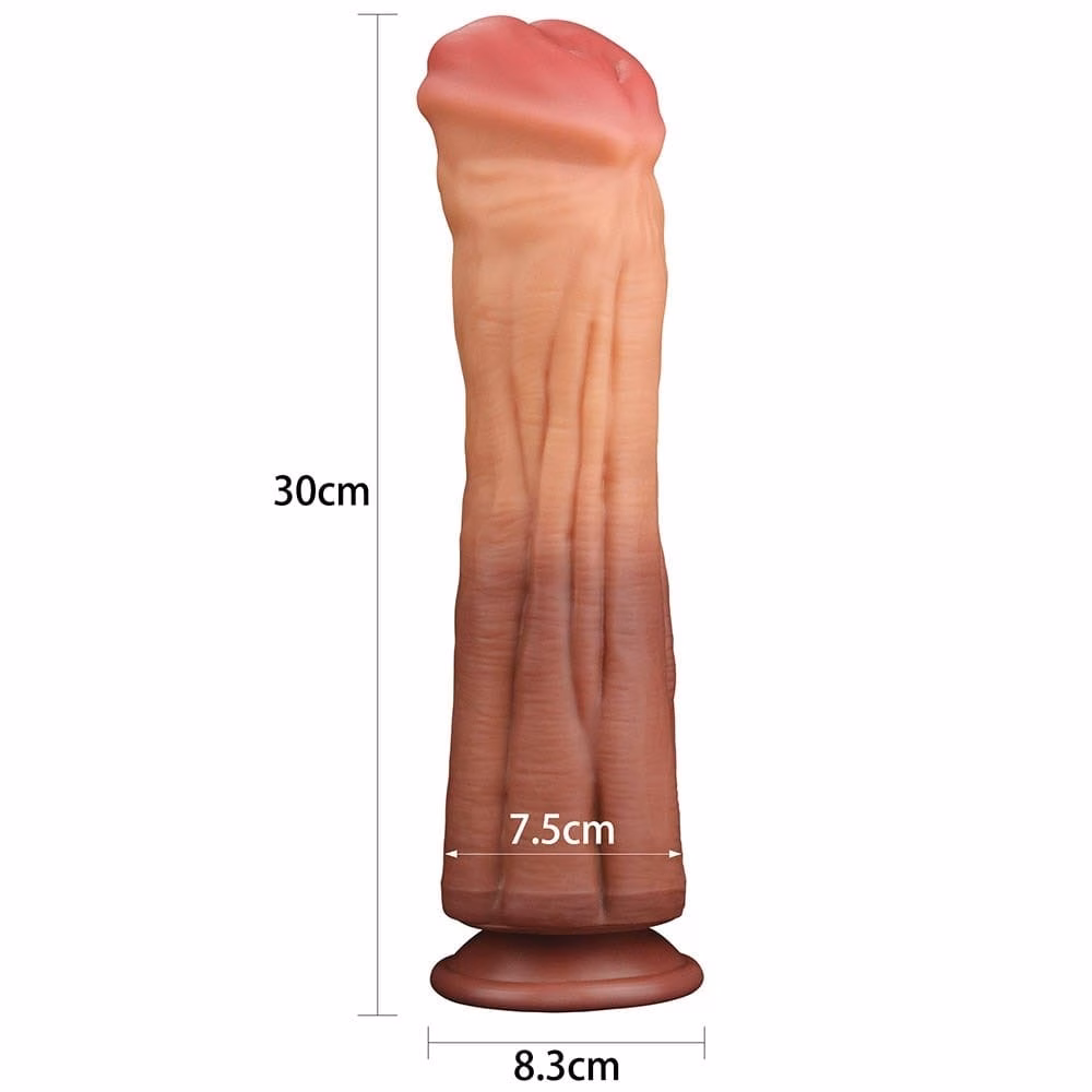 12'' Dual layered Platinum Silicone Cock - Image 8
