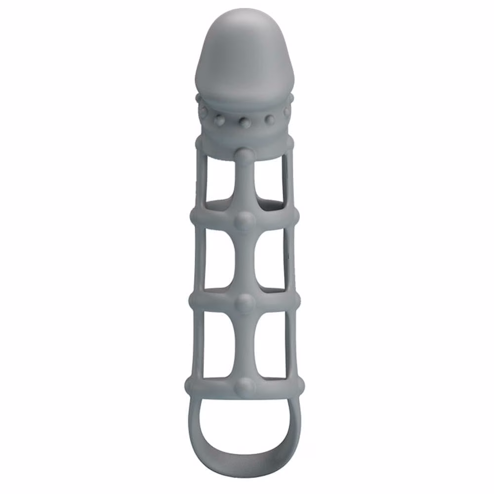 Pretty Love Penis Sleeve With Ball Strap White - 2. kép