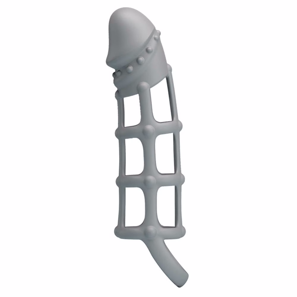 Pretty Love Penis Sleeve With Ball Strap White - 3. kép