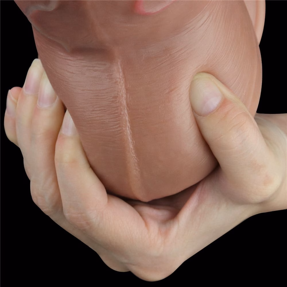 7" Dual-Layered Silicone Nature Cock Brown - Image 6