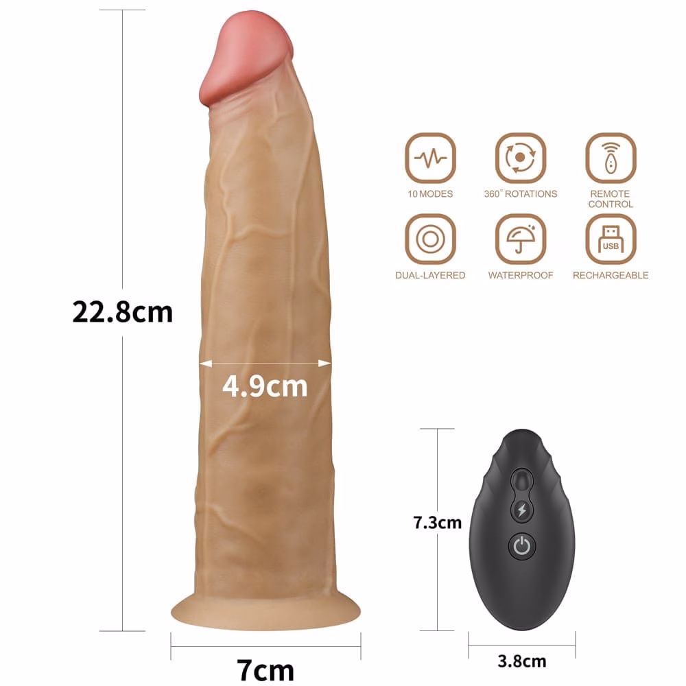 9.0'' Dual Layered Platinum Silicone Rotator - Image 8