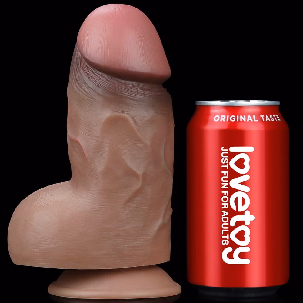7" Dual-Layered Silicone Nature Cock Brown - Image 3