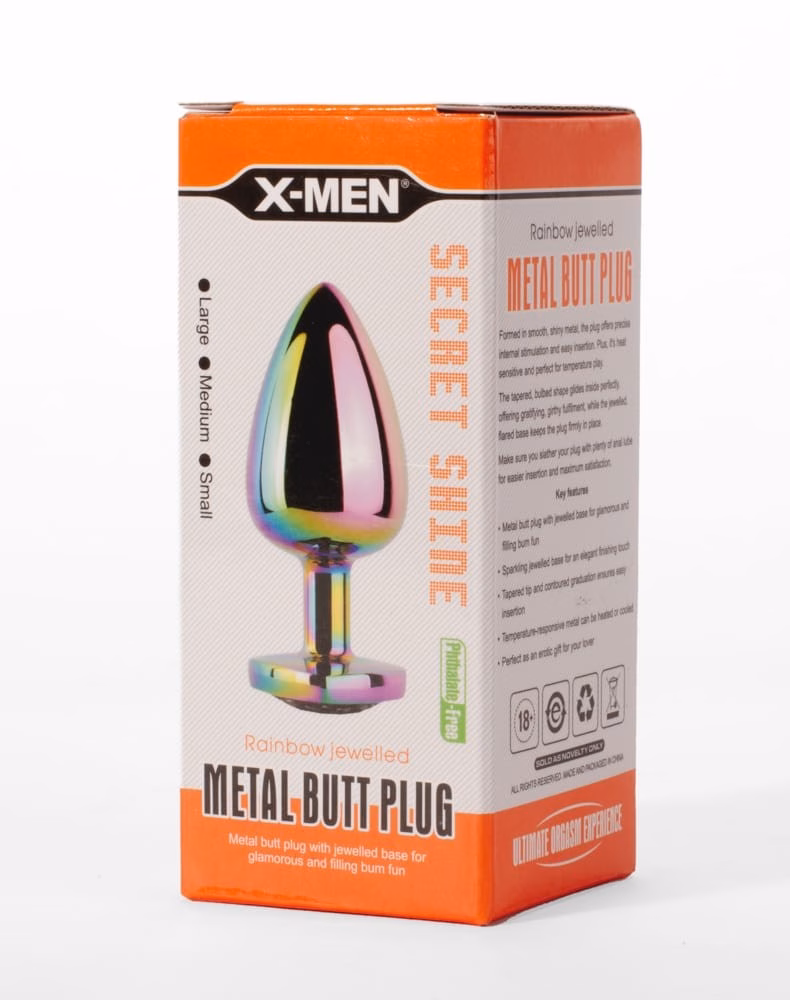 X-MEN Secret Shine Metal Butt Plug Rainbowheart S - Image 2