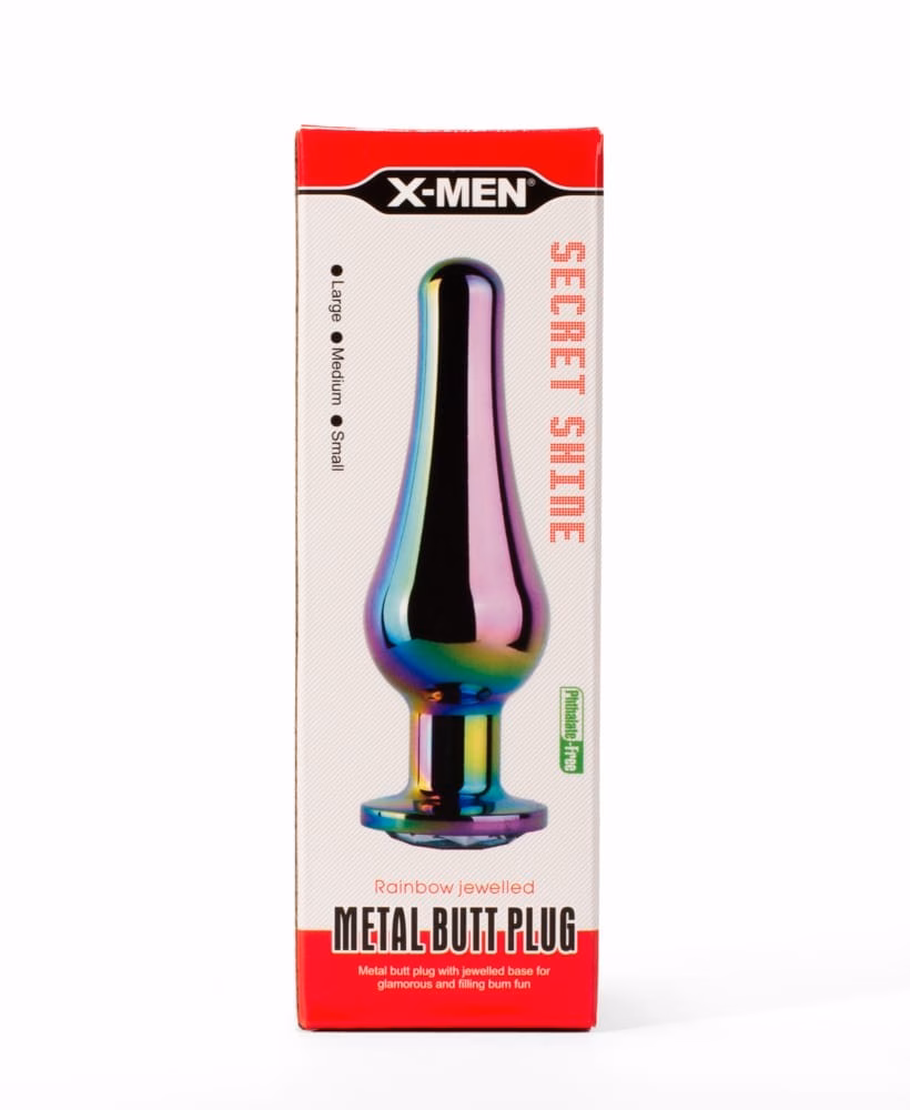X-MEN Secret Shine Metal Butt Plug Rainbow M