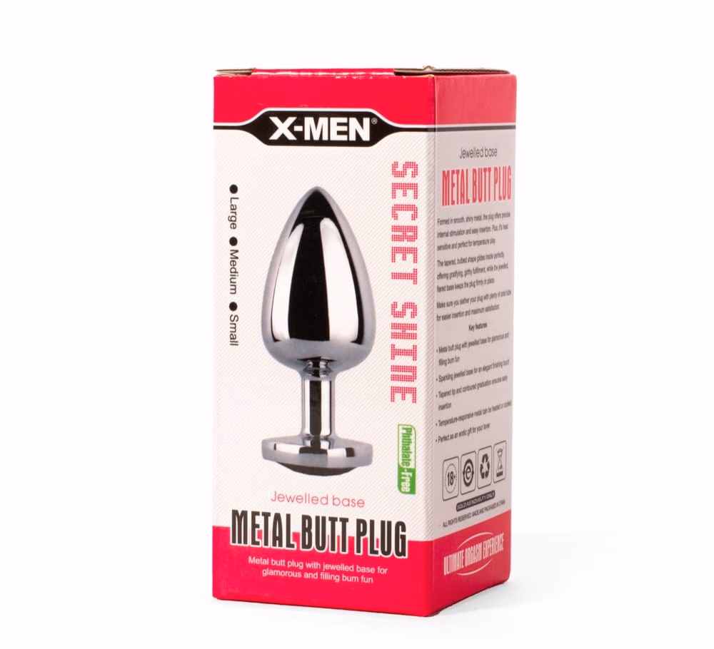 X-MEN Secret Shade Metal Butt Plug Red L - Image 2
